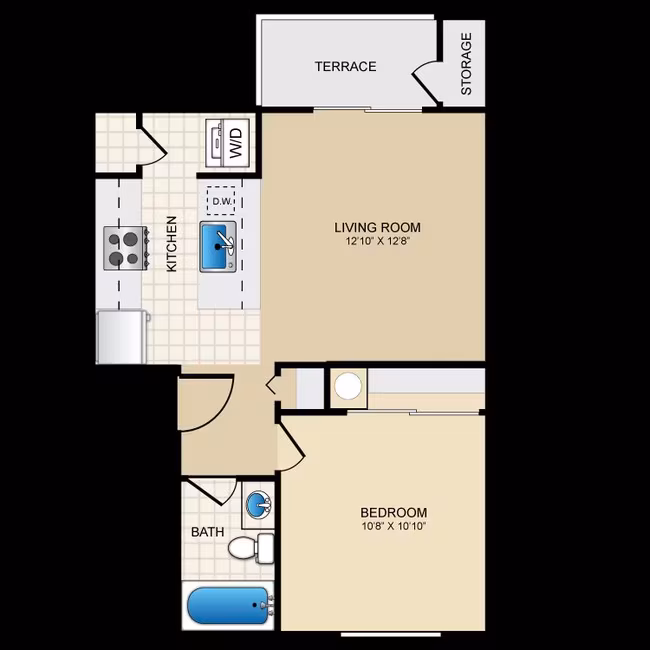Juniper 1x1 R203 floor plan
